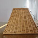 Large 1970s rattan pendant light