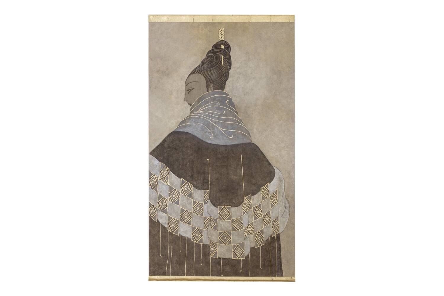 Painted canvas depicting an elegant, contemporary work