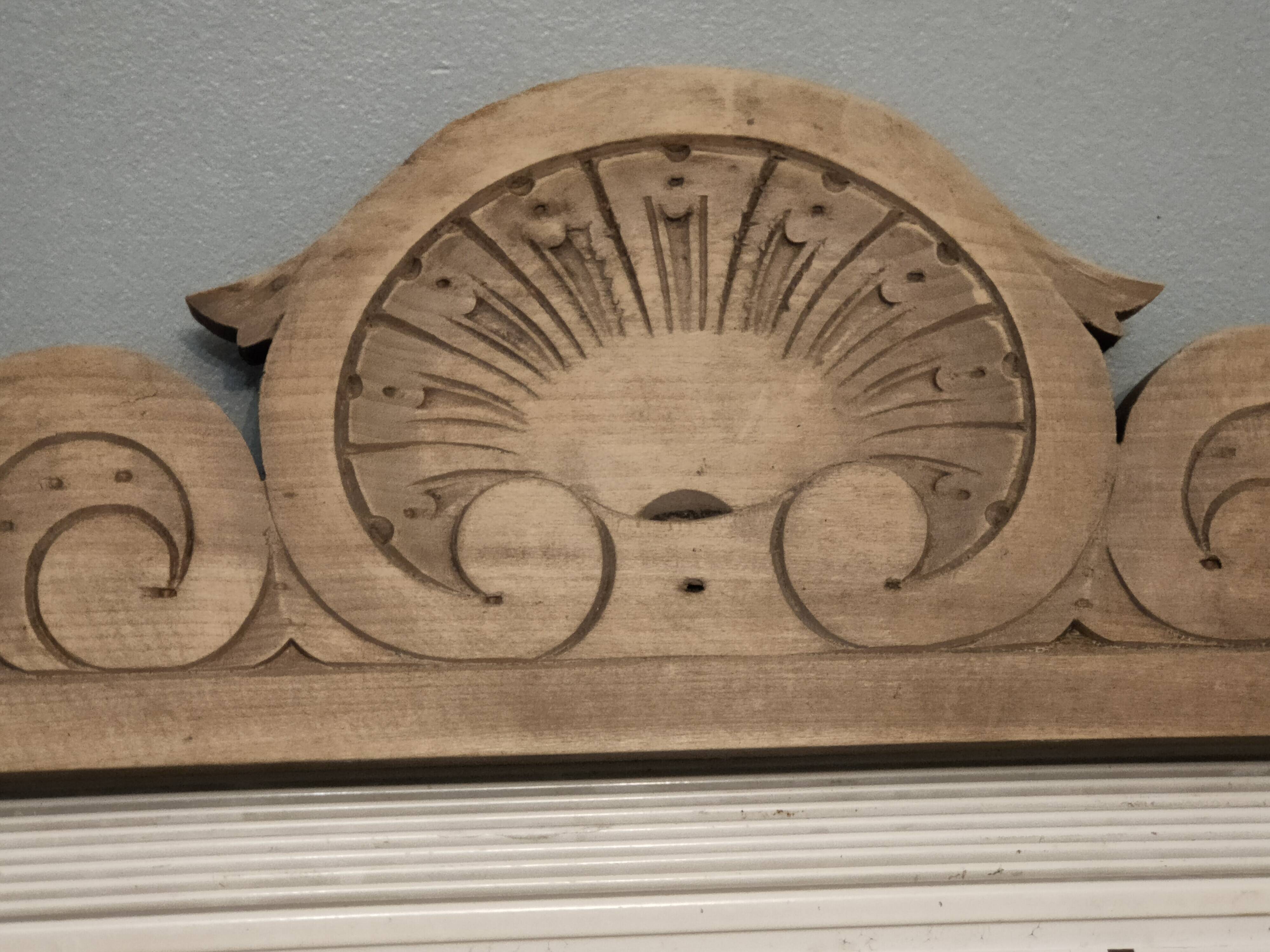 Old solid wood pediment