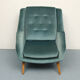 1950s clubchair in blue velour