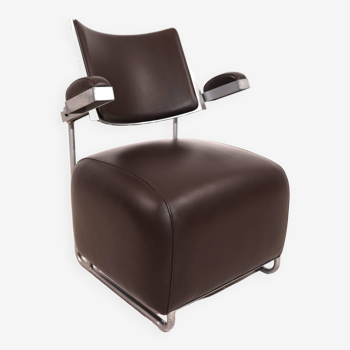 Fauteuil lounge en cuir Oscar pour Inno Oy par Harri Korhonen