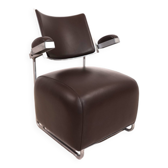 Fauteuil lounge en cuir Oscar pour Inno Oy par Harri Korhonen