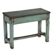 Indian bench blue wood old teak vintage patina and original piece 70x30x52cm