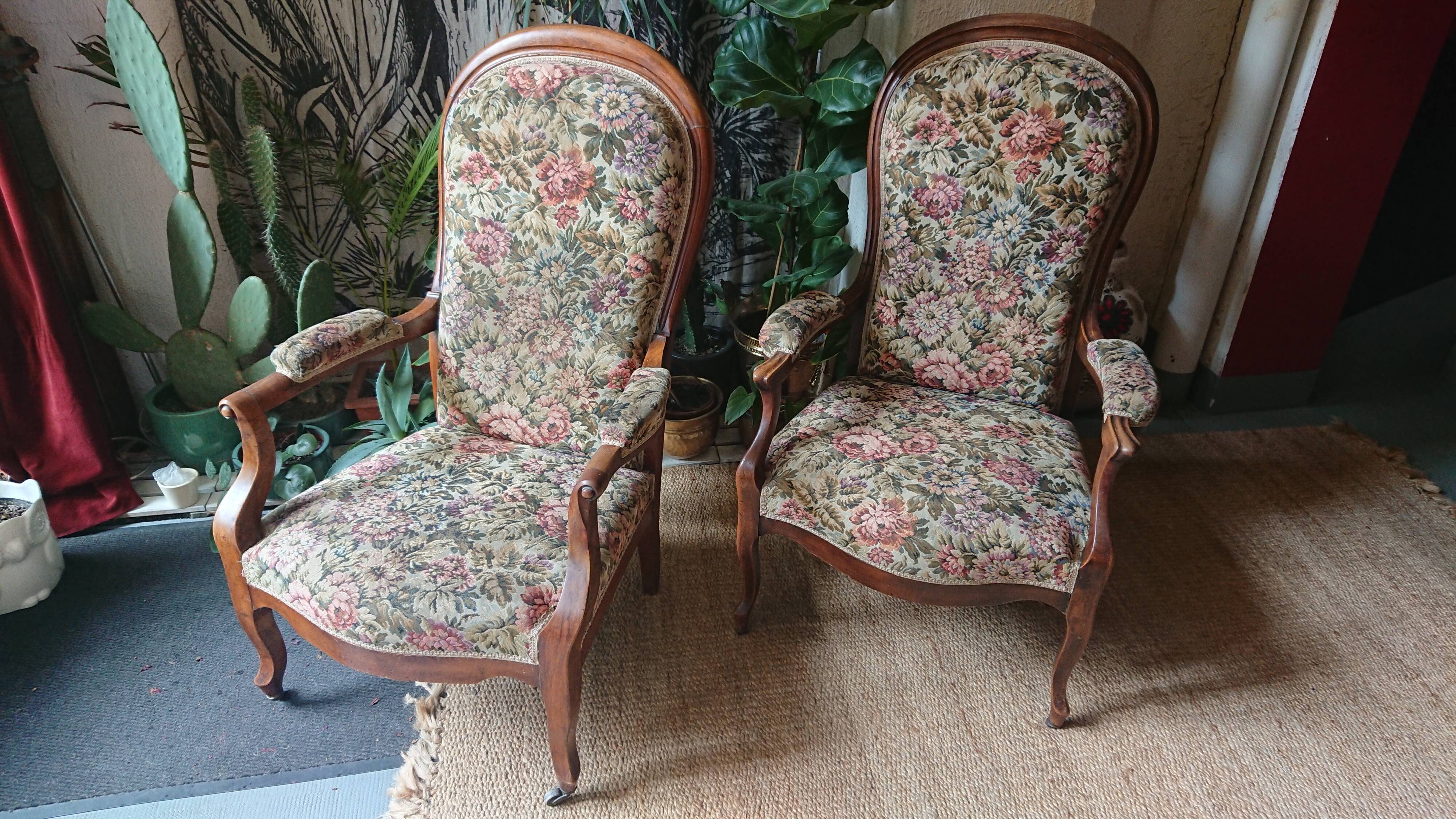 Pair of voltaire armchairs