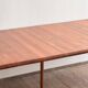 Grande table à manger scandinave vintage en teck massif, Danemark, 1970