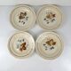 Set of 4 flat plates Sarreguemines flower pattern, first half of the 20th century.