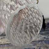 Set of two vintage chiseled glass portable lamps