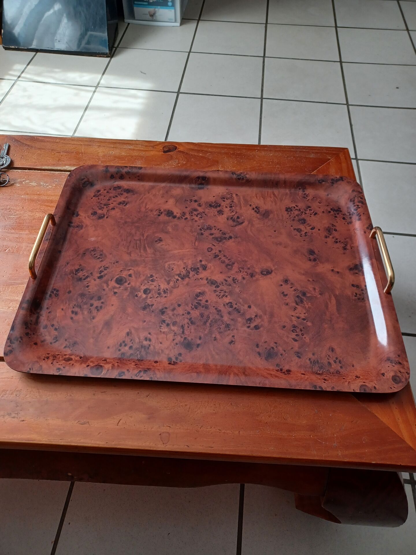 Plateau de service avec anses vintage
