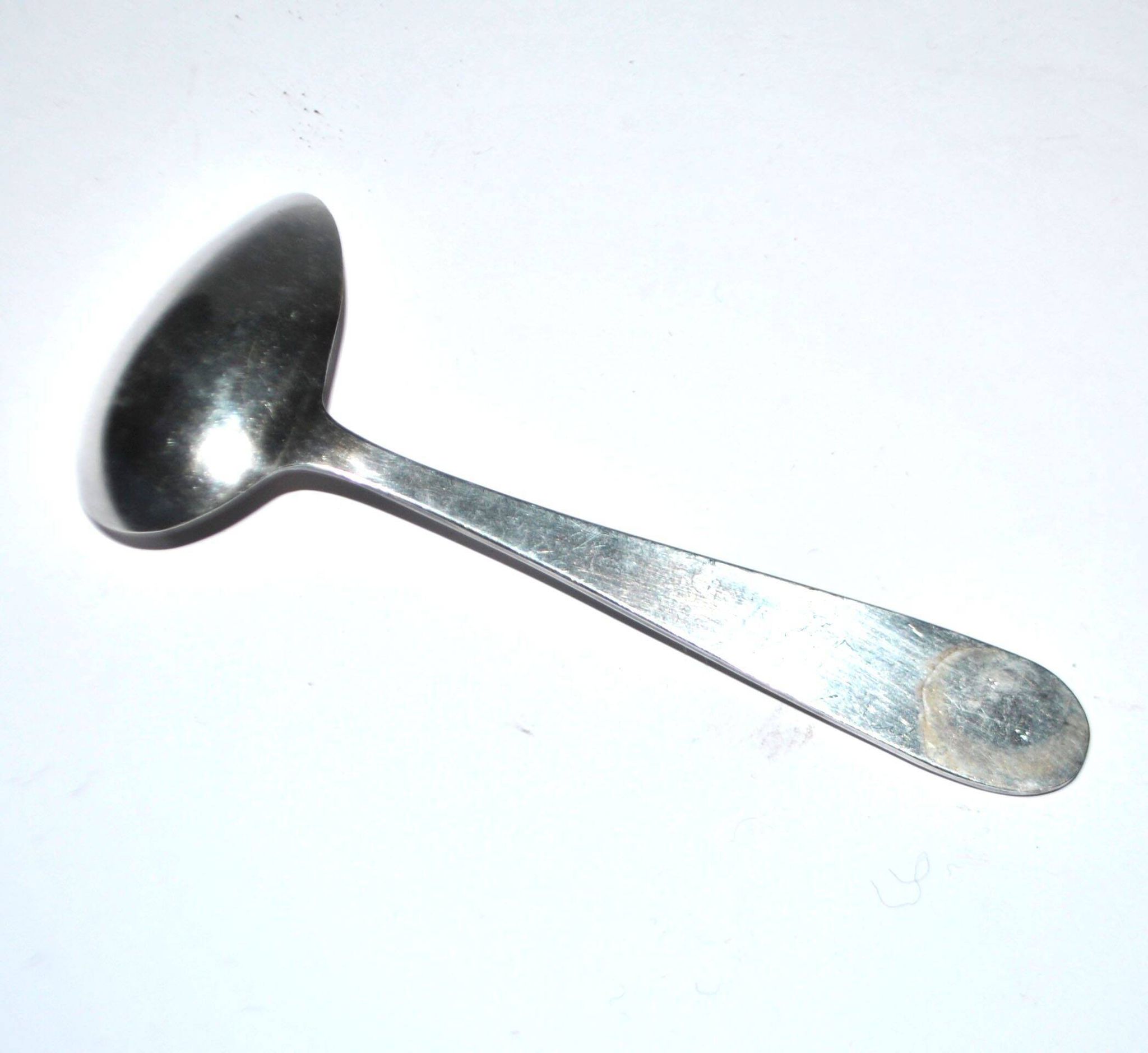 Vintage silver-plated metal porridge spoon, Donald Duck cutlery for children