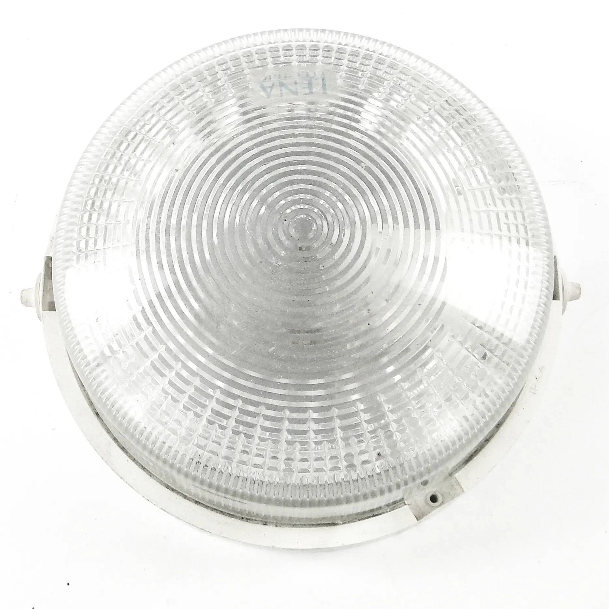 Lampe de plafond industrielle, plastique métal, Pologne, années 1970