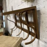 curved wooden coat rack/shelf