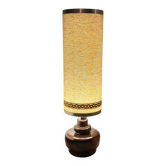 70's ceramic floor lamp with boucle fabric shade