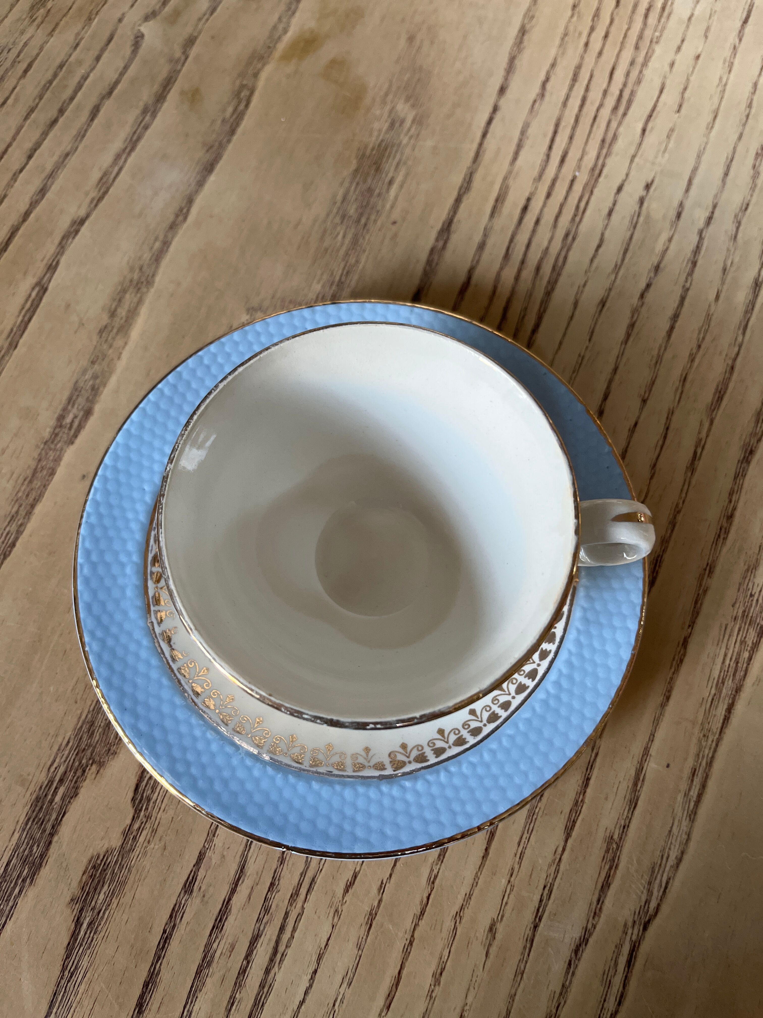 Blue earthenware coffee set