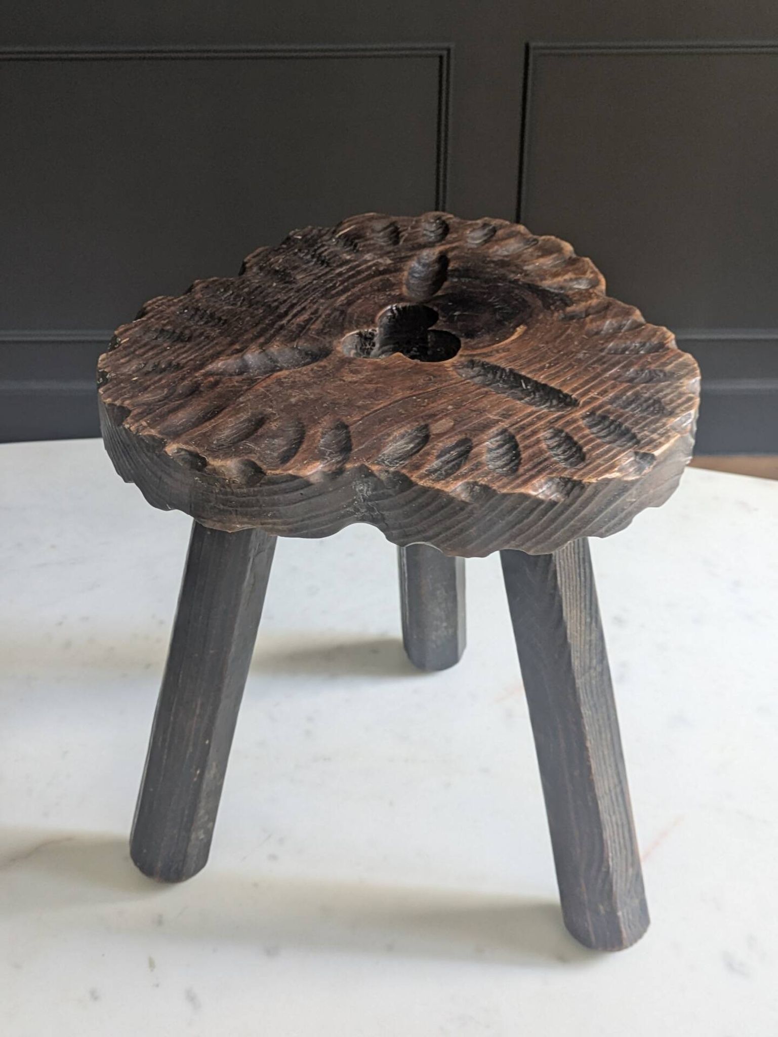 Brutalist tripod stool