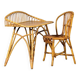 Bureau en rotin et sa chaise