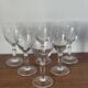 6 crystal engraved white wine glasses with stems