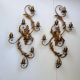 Pair of Golden Florentine Wall Lights 1950s 1960s Hollywood Regency 7 Lights