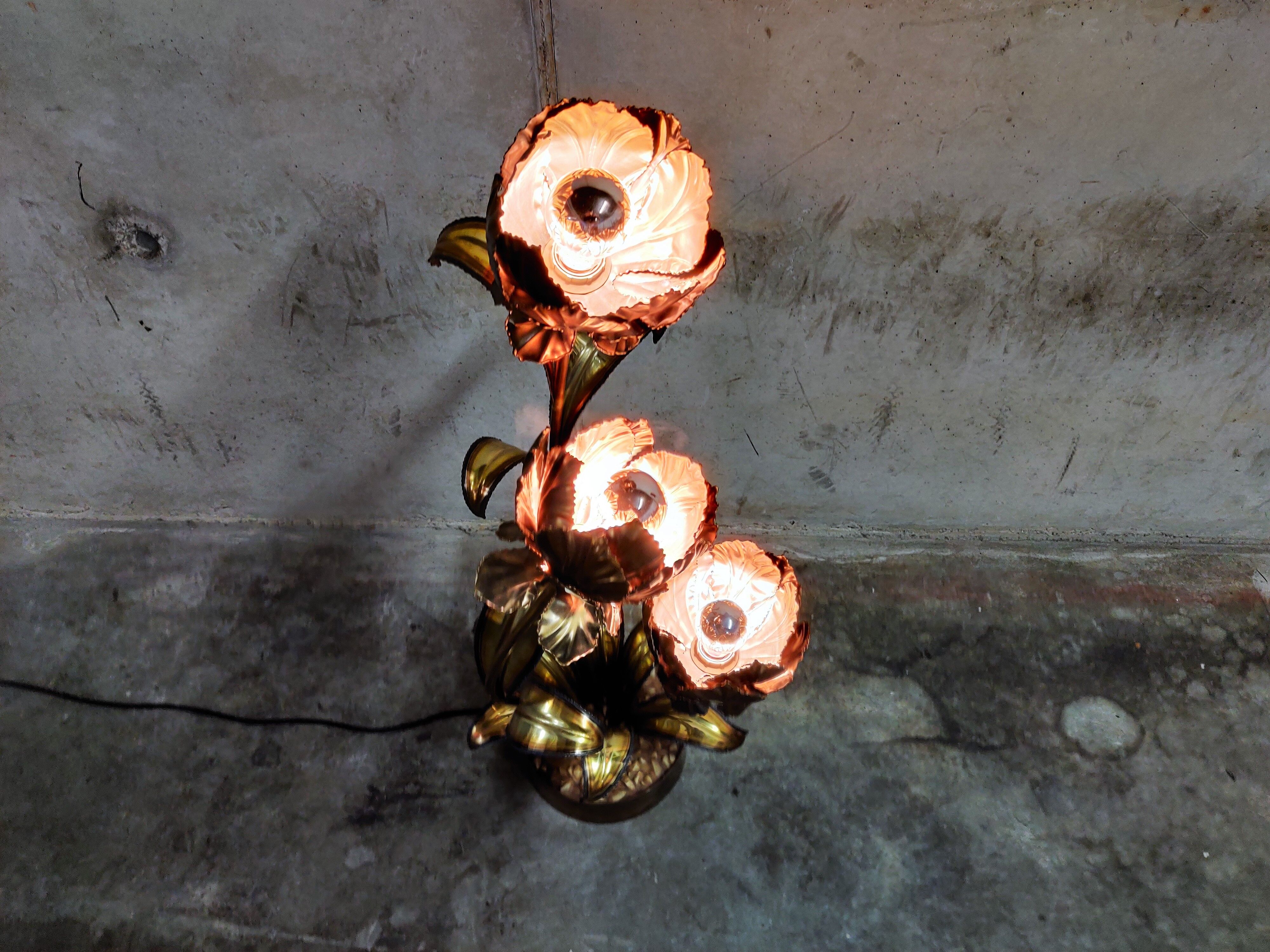 Maison Jansen flower lamp, 1970