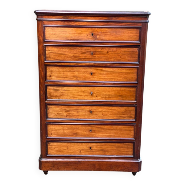 Semainier en bois massif d'époque 19ème