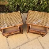 Pair of bedsides wood and canning