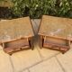 Paire de chevets bois et cannage