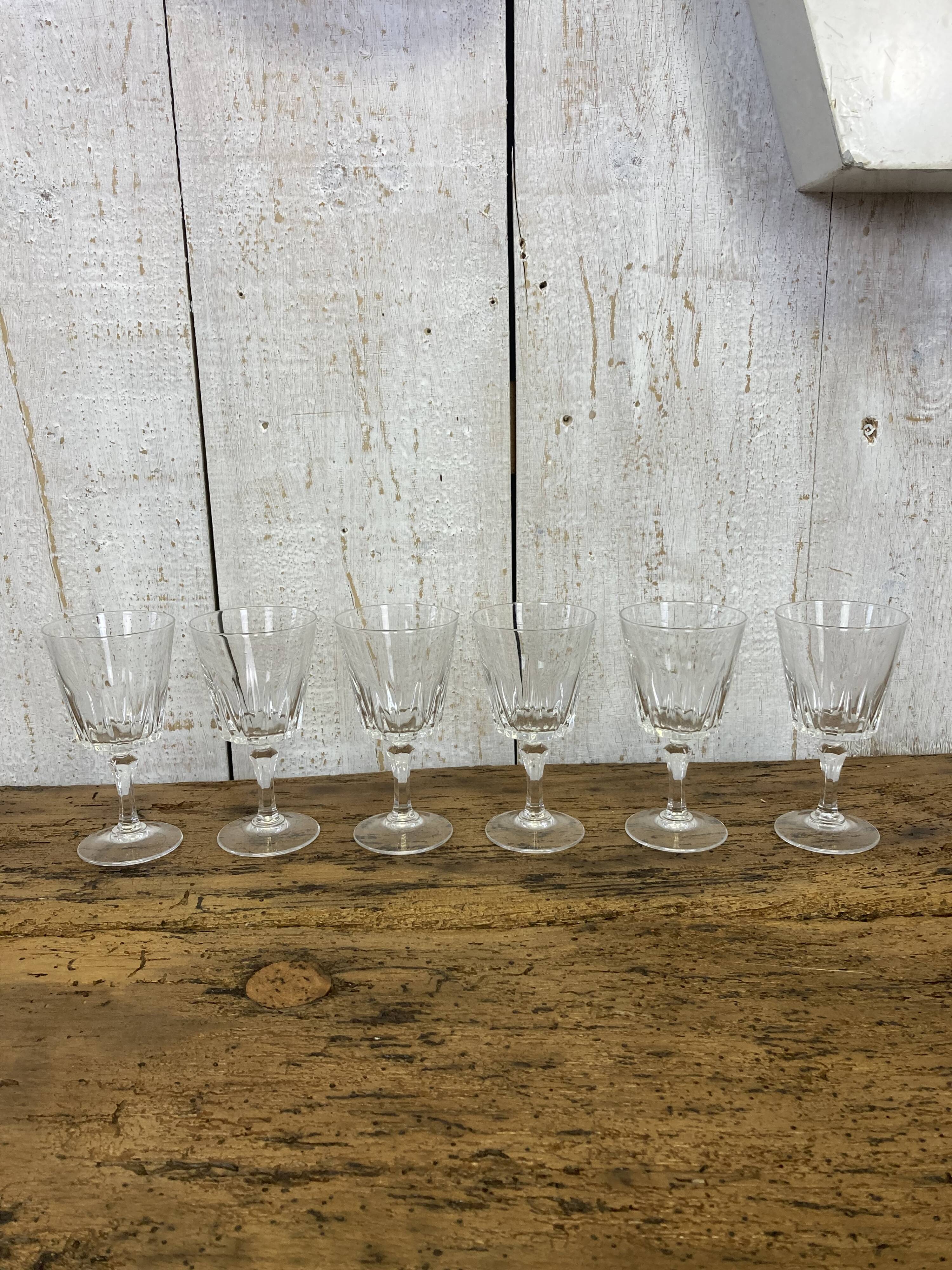 Set of 6 crystal glasses