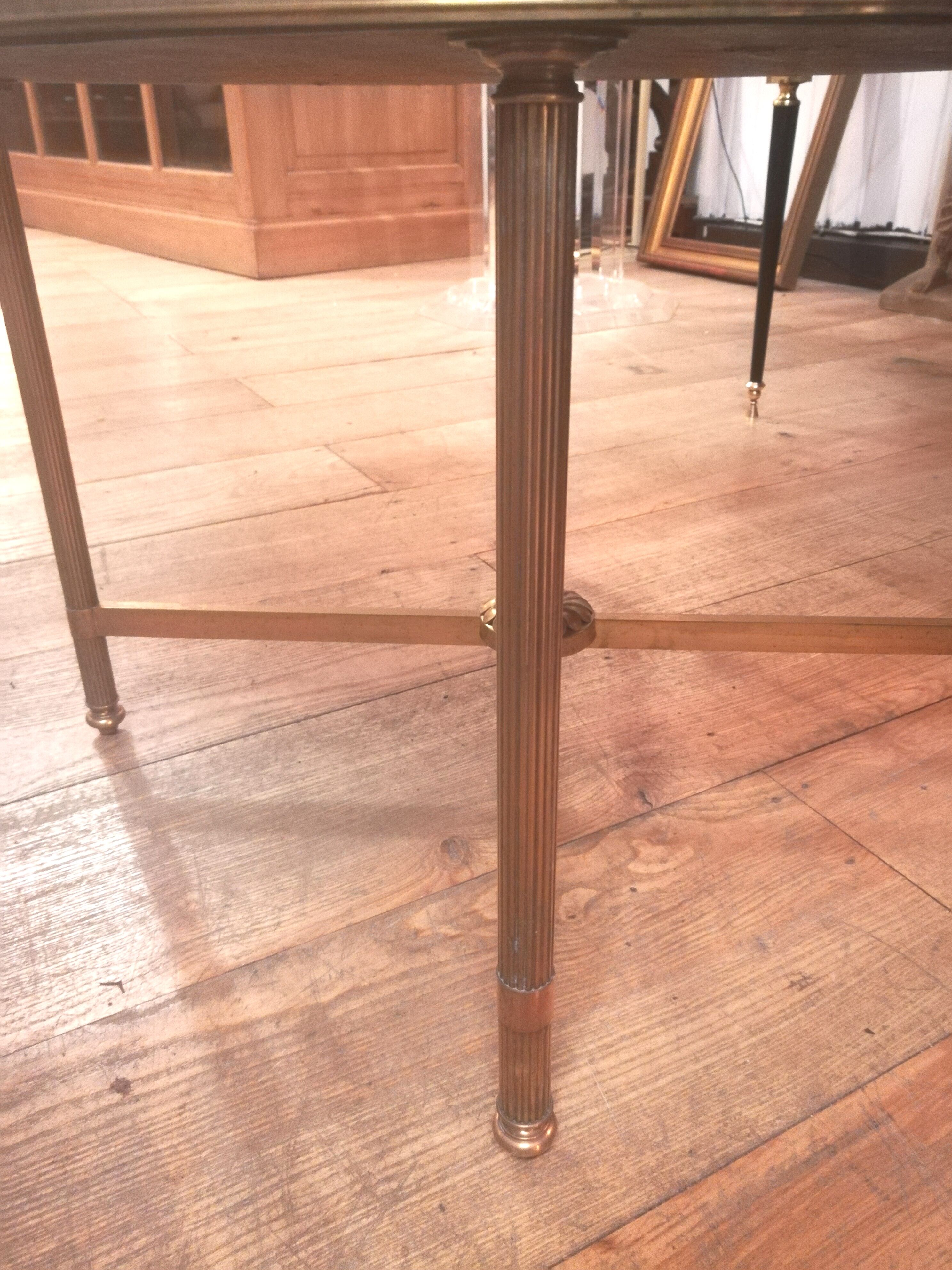 Jansen home coffee table in brass and marble