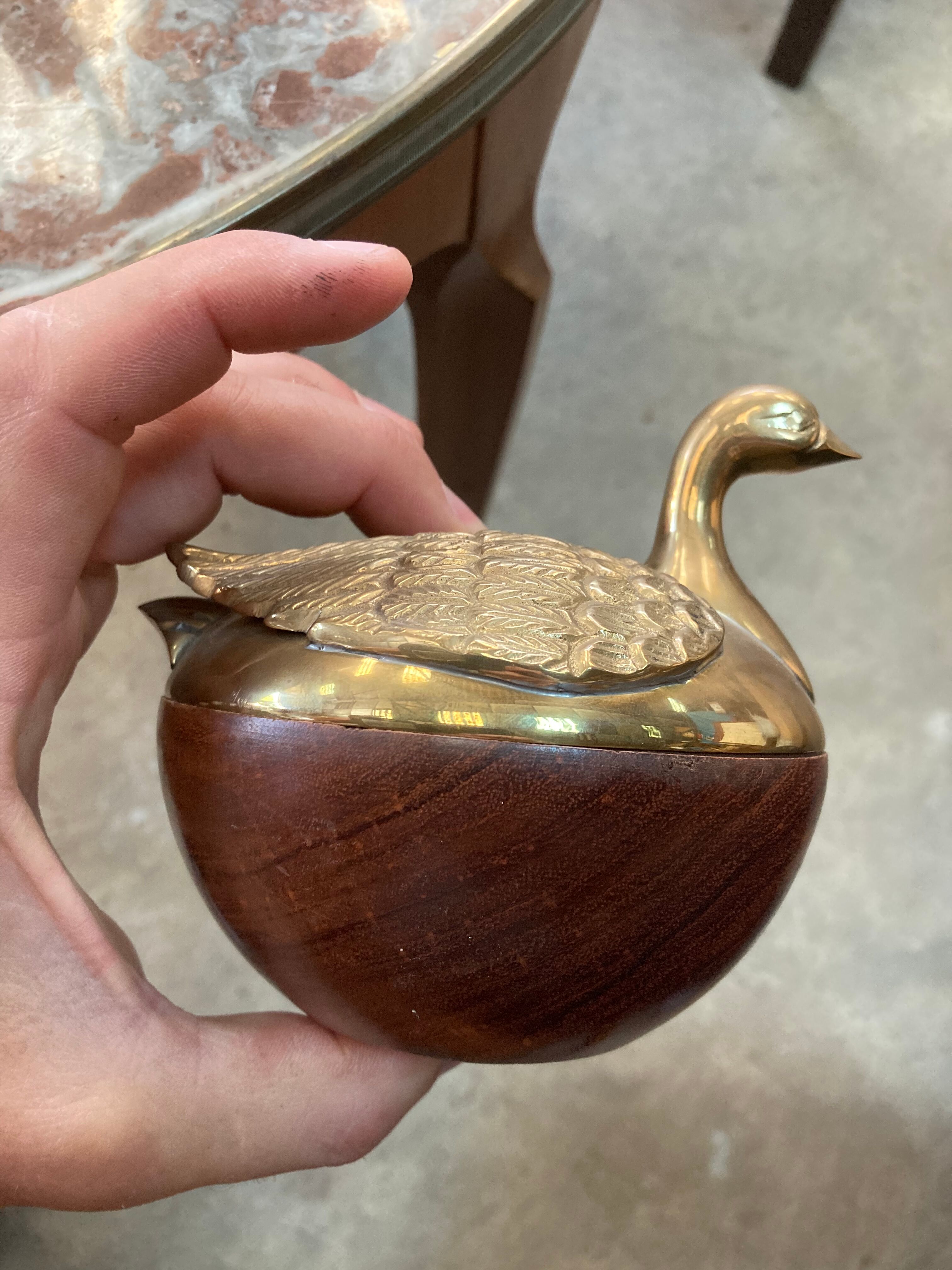 Bird box (wood and brass)