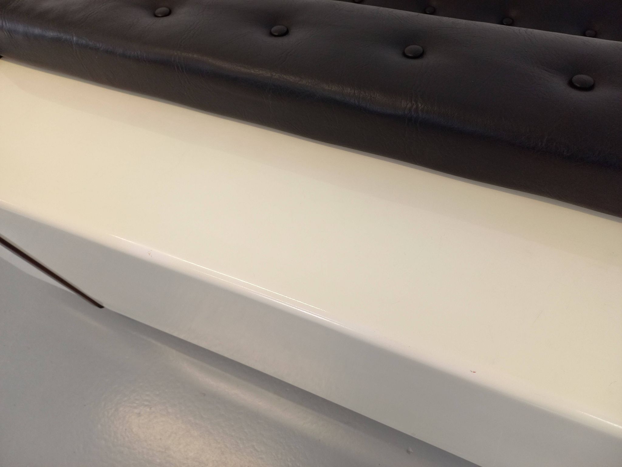 Vintage sofa bed bench with integrated lighting, Italian design Beka Tortuga, in skai, fiber