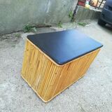 Trunk wood rattan vintage