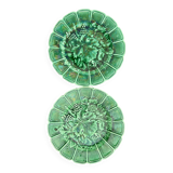 Sarreguemines pair of barbotine plates