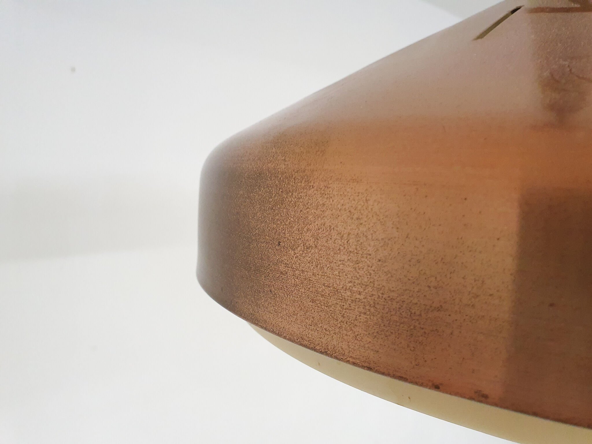 Sandinavian modern copper and wood pendant light, 1960's