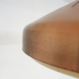 Sandinavian modern copper and wood pendant light, 1960's