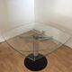 Groove extendable design dining table in tempered glass and chromed steel