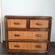 Chest of drawers in bamboo and vintage rattan
