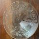 Antique bowl or salad bowl in engraved crystal, floral motif, signed "Delvaux P"