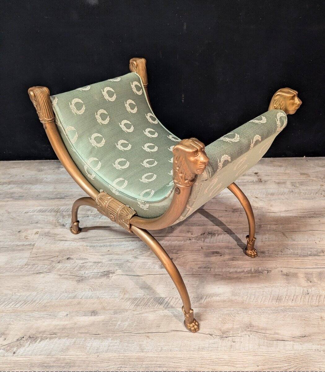 Curule Chair in Gilded Brass