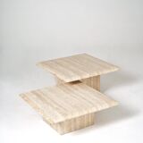 2 travertine coffee tables trundles