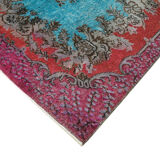 Hand-knotted distressed oriental 1980s 180 cm x 280 cm multicolor carpet