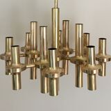 Chandelier brass by the Maison Sciolari circa 1960