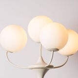 Large floor lamp, 4 branches finished with opalines, by Eva Renée Nele for Temde Leuchten 1960