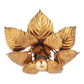 Vintage Italian Gold Leaf Flush Mount Or Wall Sconce