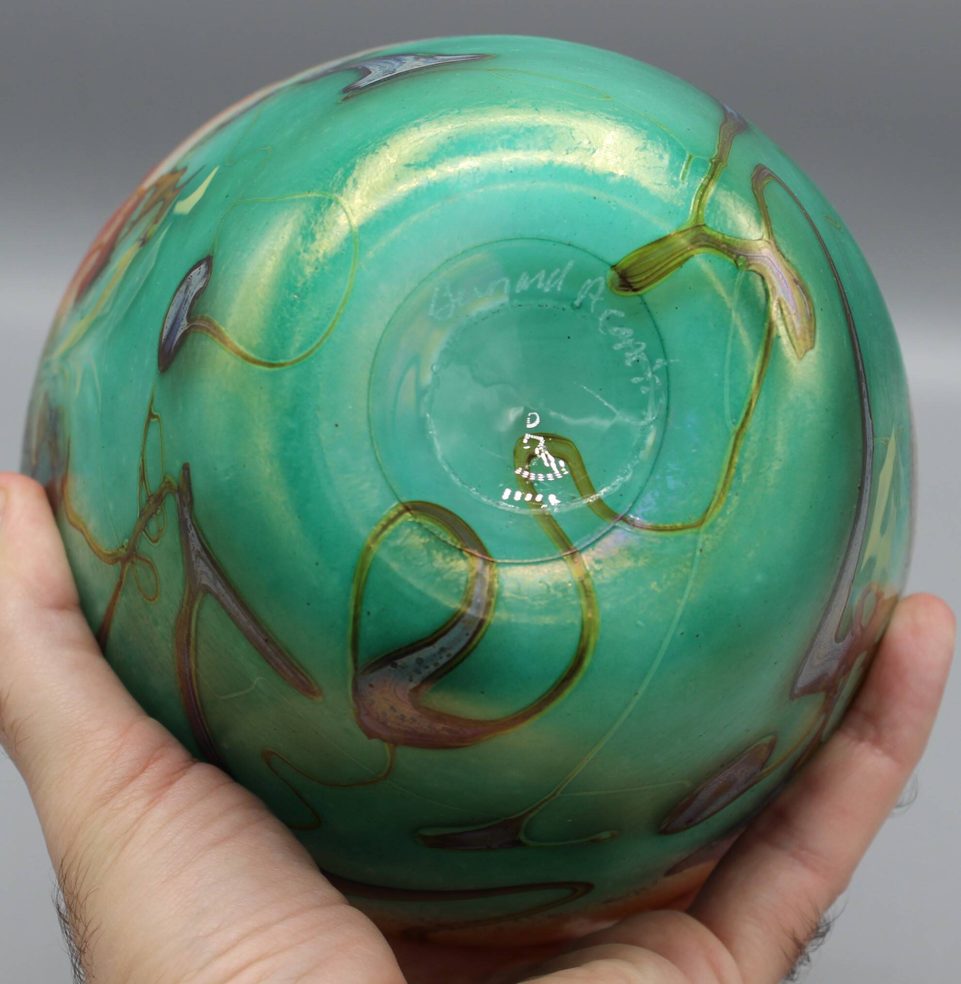vase en pate verre signe bernard aconito