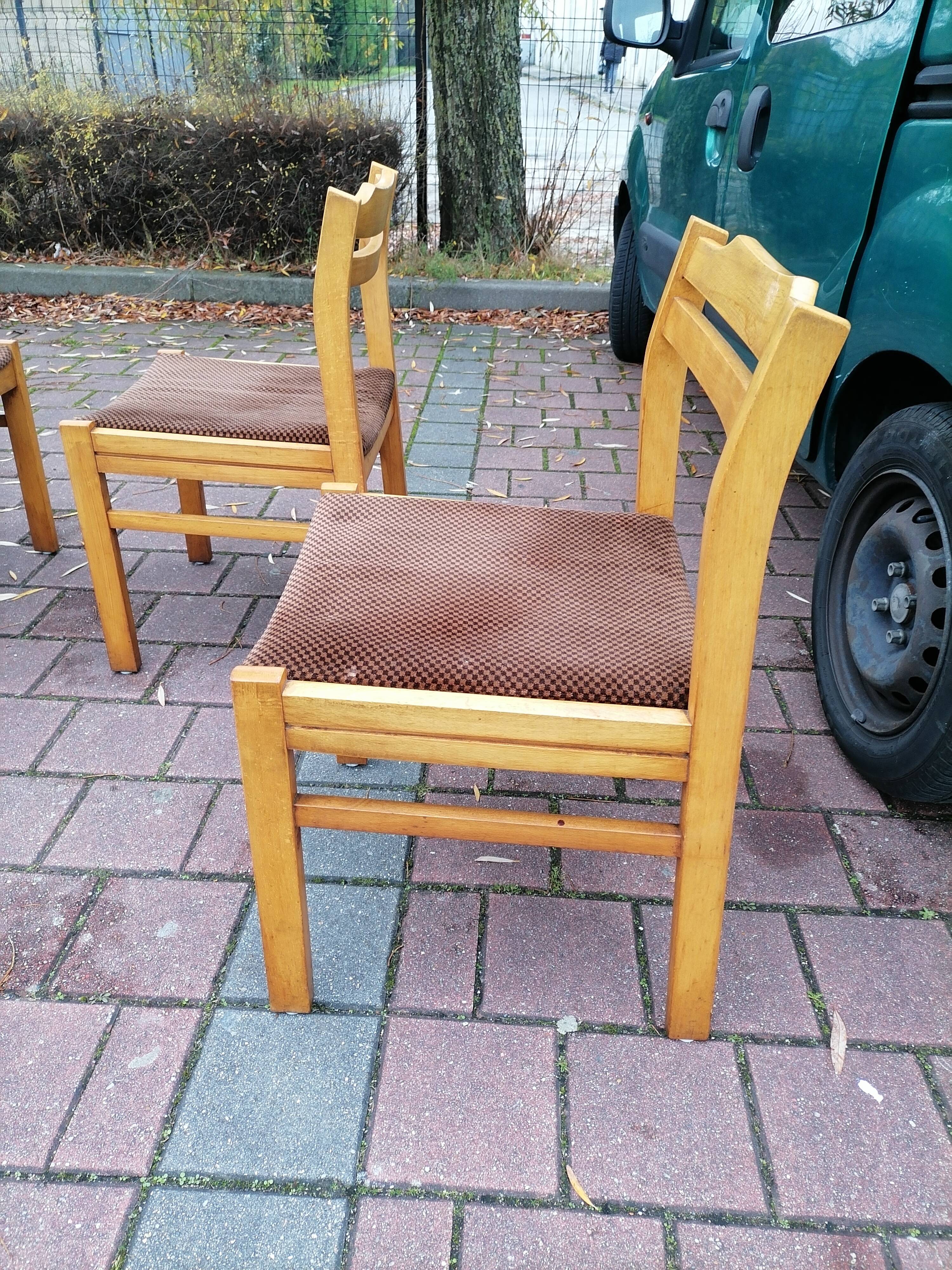 4 old Scandinavian chairs vintage teak 1960