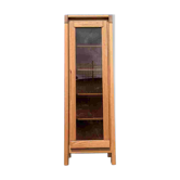 Vitrine vintage en orme massif dans le goût de Maison Regain