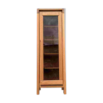 Vitrine vintage en orme massif dans le goût de Maison Regain