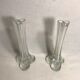 Pair old doilies glass vases 70s