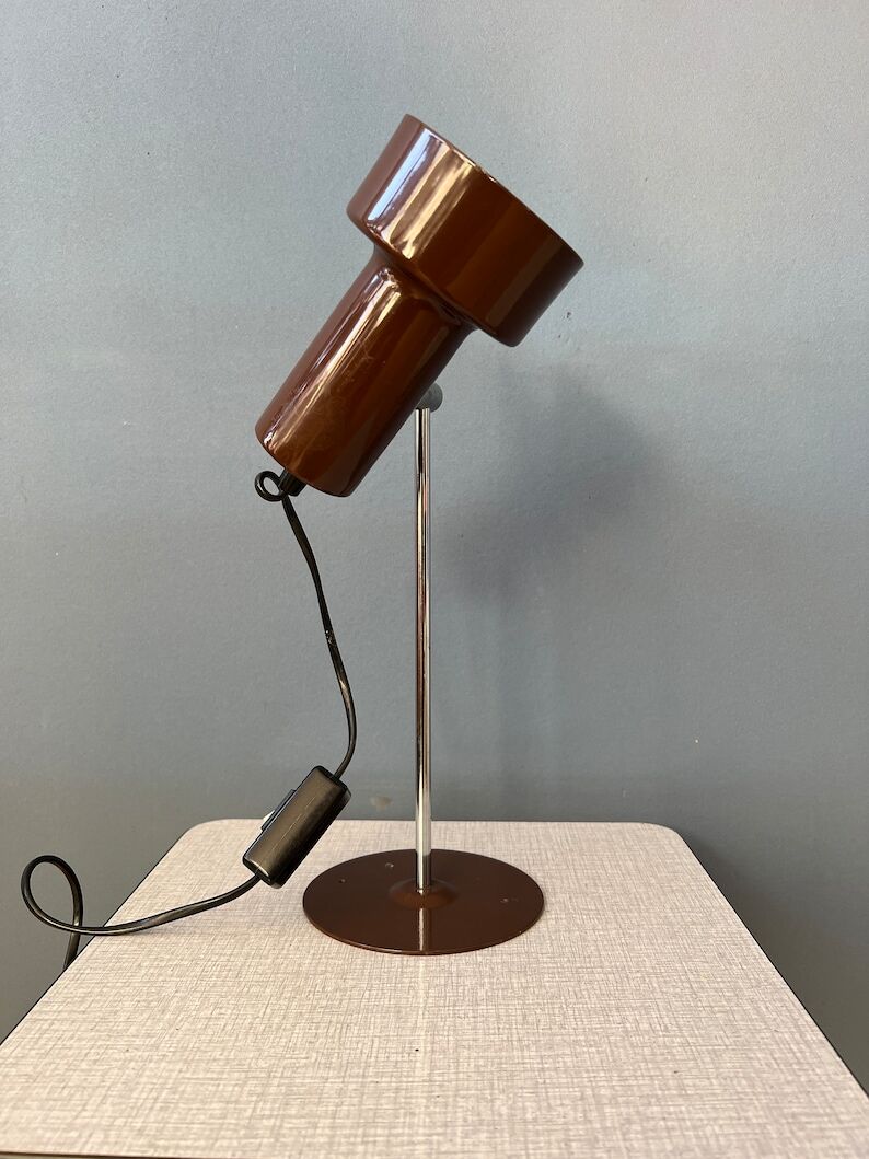 Lampe de bureau space age ajustable marron
