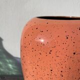 Large West German speckled salmon and black ceramic vase