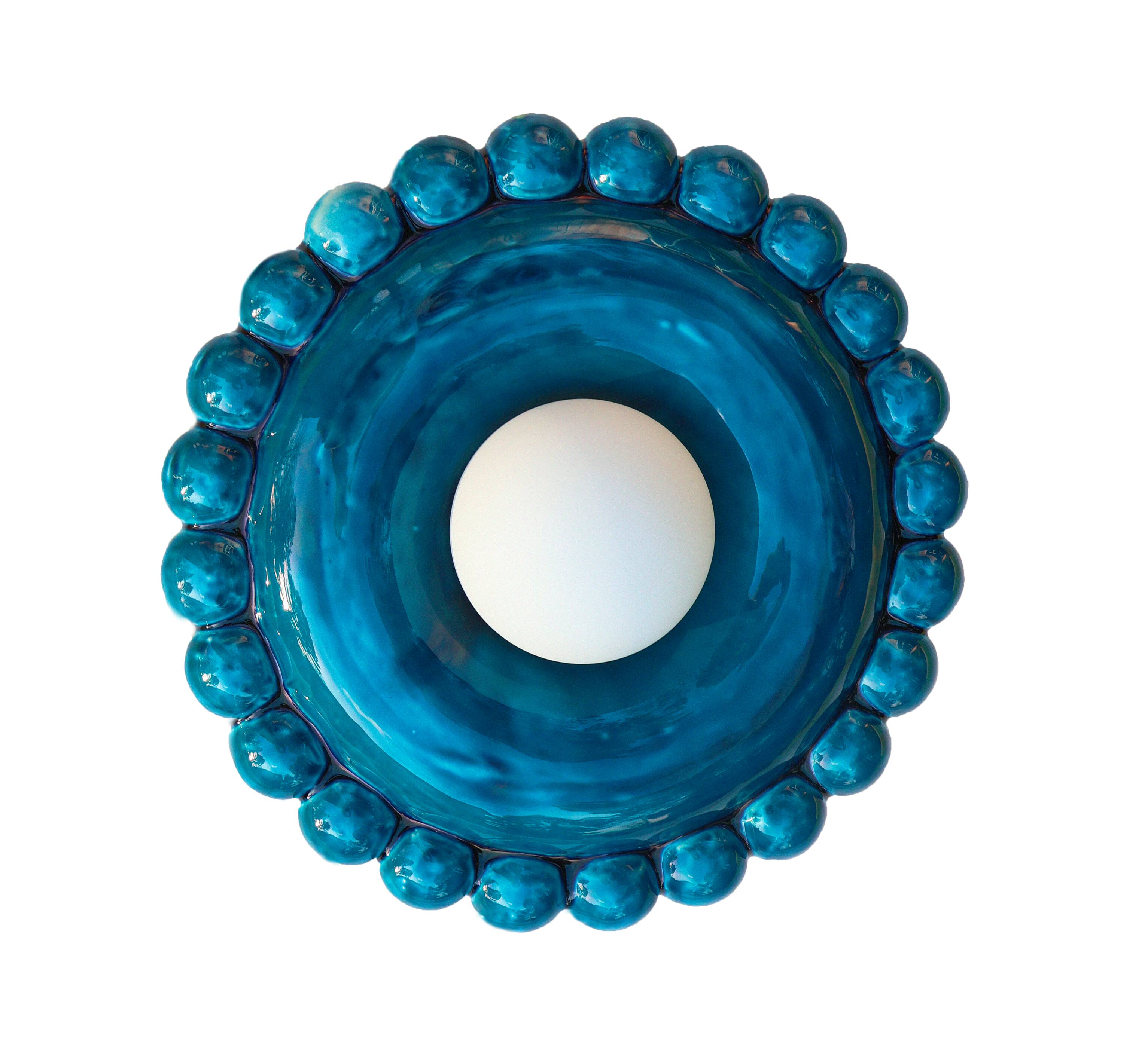 Luna Tall Lagoon Blue Wall Lamp